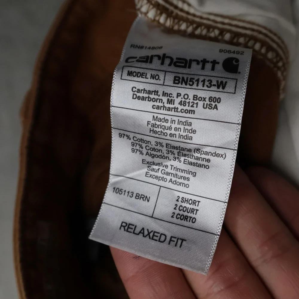 Carhartt Pants Womens 2 Short Brown Essential Ashland Relaxed Fit Workwear 29x30